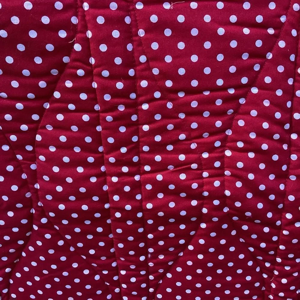NWT Hand Crafted “Red Coins” Quilt